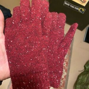 Nice Warm & Cozy Maroon BYOS Large Sized Knit Gloves Soft/Fuzzy Lining